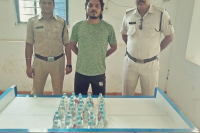 अवैध रुप से शराब बिक्री करने वाले व्यक्ति को  पुलिस ने किया गिरफ्तार !!
