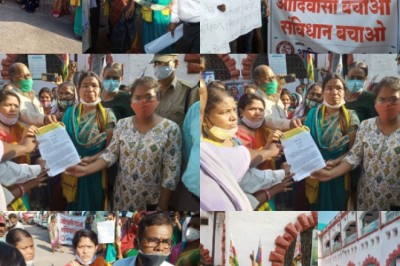 आदिवासी युवाओं एवं महिलाओं ने रैली निकालकर किया प्रदर्शन, जाने कारण !!