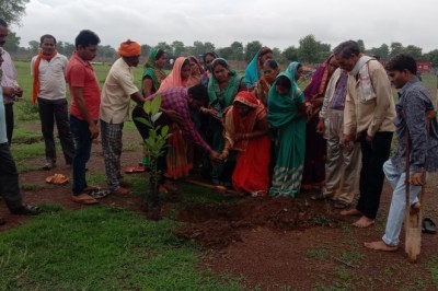 बालोद : ग्राम राहुद में बड़े पैमाने किया गया वृक्षारोपण