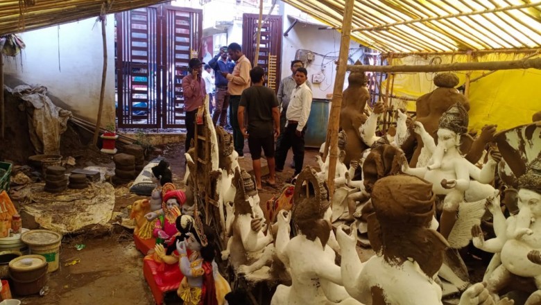निगम का राजस्व अमला ने किया गणेश प्रतिमा निर्माण स्थल का निरीक्षण