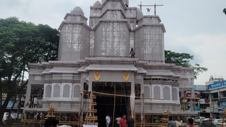 आकाशगंगा दुर्गा उत्सव समिति का भव्य निर्माण  माँ  दुर्गा  पंडाल ,एक  का बार  फिर से :