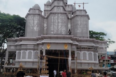 आकाशगंगा दुर्गा उत्सव समिति का भव्य निर्माण  माँ  दुर्गा  पंडाल ,एक  का बार  फिर से :
