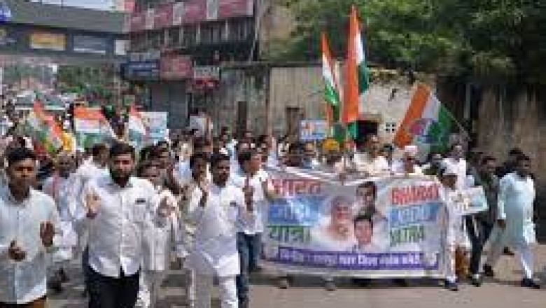 भारत जोड़ो यात्रा रायपुर में राजीव भवन से भगत सिंह चौक तक की पदयात्रा :