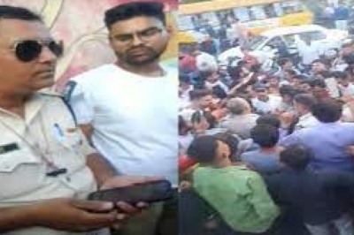 कांस्टेबल ने शराब के नशे में छात्र-छात्राओं से की बदतमीजी, भीड़ ने घेरा, एडिशनल डीसीपी ने किया लाइन अटैच