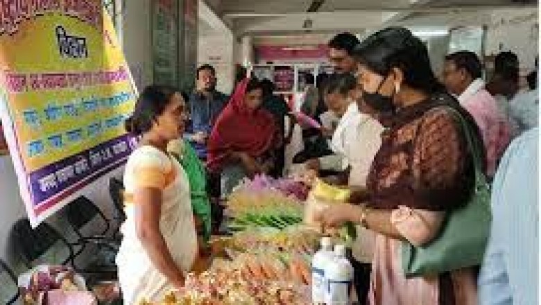 नगर निगम में लगे महिला समूह के स्टाल से आयुक्त सहित अधिकारियों ने खरीदी दिये एवं अन्य समाग्री :