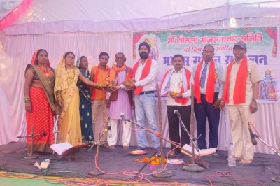 घुपसाल (छु) मे दो दिवसीय सरस्वर मानस गान सम्मेलन के उद्घाटन मे पहुँचे जगजीत सिंह भाटिया*
