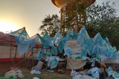 प्रजापिता ब्रह्माकुमारी ईश्वरीय विश्व विद्यालय द्वारा महाशिवरात्रि के पावन अवसर पर भव्य झांकी का निर्माण किया जा रहा