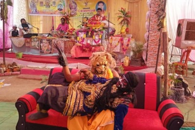 सुरगी में आयोजित श्रीमद भागवत महापुराण मे प्रहलाद चरित्र ,हिरण्यकश्यप वध की कथा सुनाई :