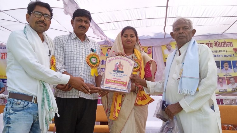 गीता घासी साहू अध्यक्ष को साहू समाज ने किया सम्मानित
