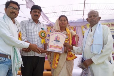 गीता घासी साहू अध्यक्ष को साहू समाज ने किया सम्मानित