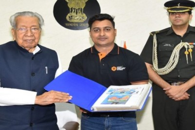 राज्यपाल हरिचंदन से खिलाड़ी श्रीमंत झा ने की भेंट, गवर्नर ने दी शुभकामनाएं: