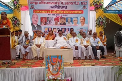 राजपूत समाज ने किया छत्तीसगढ़ शासन के कैबिनेट मंत्री रविंद्र चौबे का सम्मान