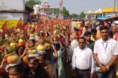 मां भानेश्वरी देवी जयंती महोत्सव पर भव्य कलश शोभा यात्रा निकाली गई :