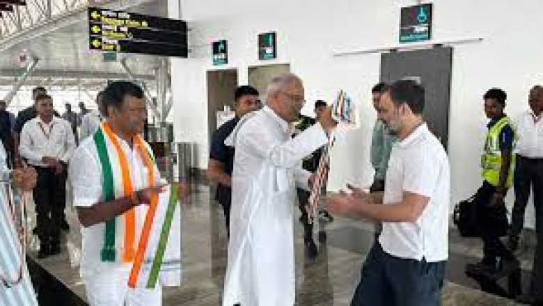 राहुल गांधी पहुंचे रायपुर: राजीव युवा मितान सम्मेलन में होंगे शामिल….