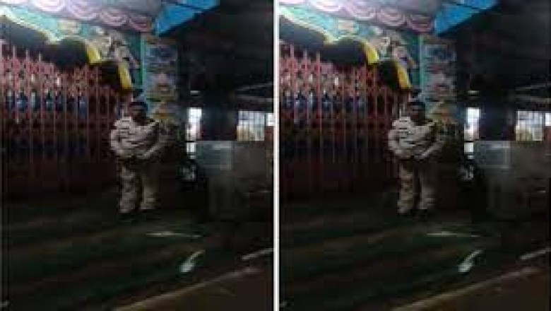 खाकी में काली करतूतः नशे में धुत्त प्रधान आरक्षक ने मंदिर के मुख्य द्वार...पर खड़े होकर किया पेशाब...