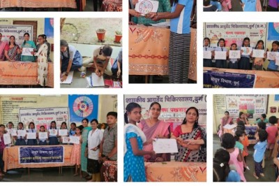 जिला आयुर्वेद चिकित्सालय दुर्ग सुपोषण माह के अंतर्गत स्वास्थ्य परीक्षण एवम औषधि वितरण किया गया