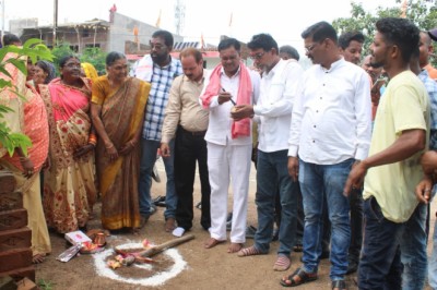 मोतीपुर एवं चिखली में खेल मैदान निर्माण तथा नया ढाबा में मुक्तिधाम उन्नयन के लिये भूमि पूजन....
