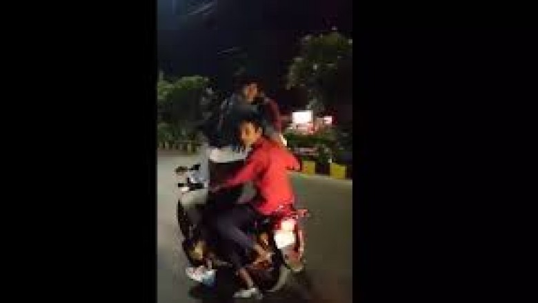 रायपुर में खतरनाक स्टंट....एक बाइक पर 6 लोग सवार....
