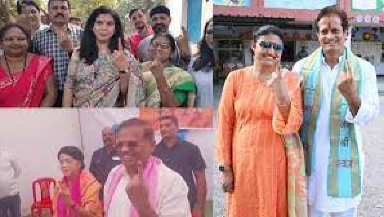सांसद सरोज पांडे, विकास उपाध्याय, JCC प्रमुख और रेणु जोगी ने किया मतदान....
