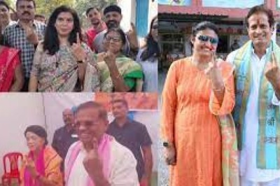 सांसद सरोज पांडे, विकास उपाध्याय, JCC प्रमुख और रेणु जोगी ने किया मतदान....