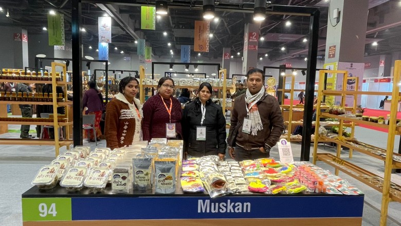 दुर्ग नगर के स्व सहायता समूह के उत्पादों का स्टॉल भारत मण्डपम,नई दिल्ली में
