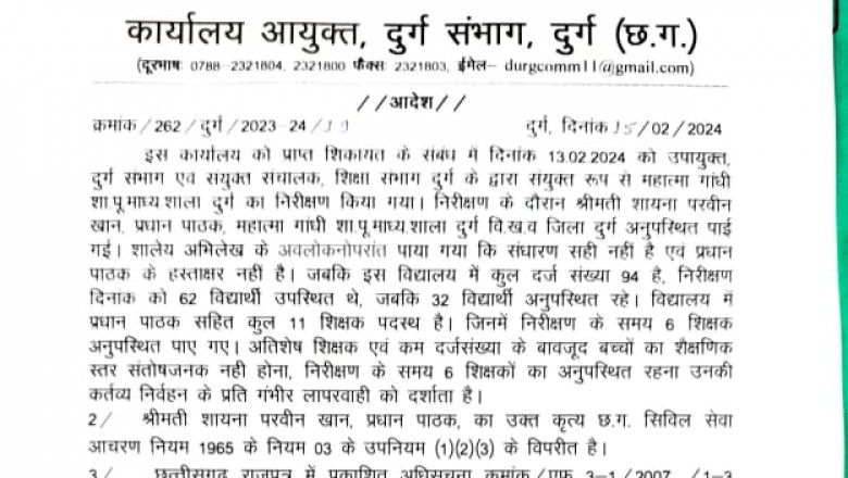 जिले में संभाग आयुक्त सत्यनारायण राठौर ने बड़ी कार्रवाई-  प्रधान पाठिका और  6 शिक्षकों को कर दिया सस्पेंड