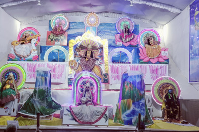राजिम कुंभ कल्प में लगा चैतन्य नौ देवियों की झांकी