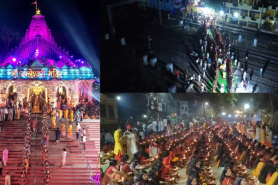 मंदिर में उमड़ा श्रद्धालुओं का जनसैलाब,महानवमी पर मां बम्लेश्वरी की विशेष पूजा-अर्चना: देर रात तक होता रहा ज्योति कलशों का विसर्जन