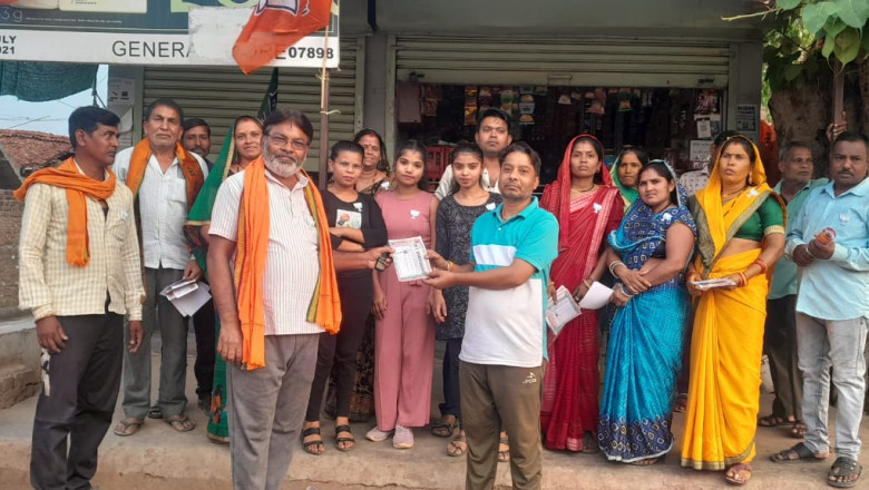 संतोष पांडे भाजपा प्रत्याशी को विजयी बनाने भेड़ीकला मे घर घर किया जनसंपर्क