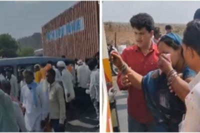 सड़क हादसा में ट्रक और वाहन की जोरदार भिड़ंत,6 लोग घायल, महिला बोली- शराब नशे में था ड्राइवर.....