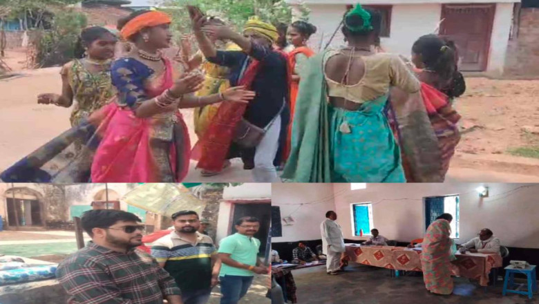आदिवासी युवतियों ने पारंपारिक नृत्य कर की वोट की अपील...