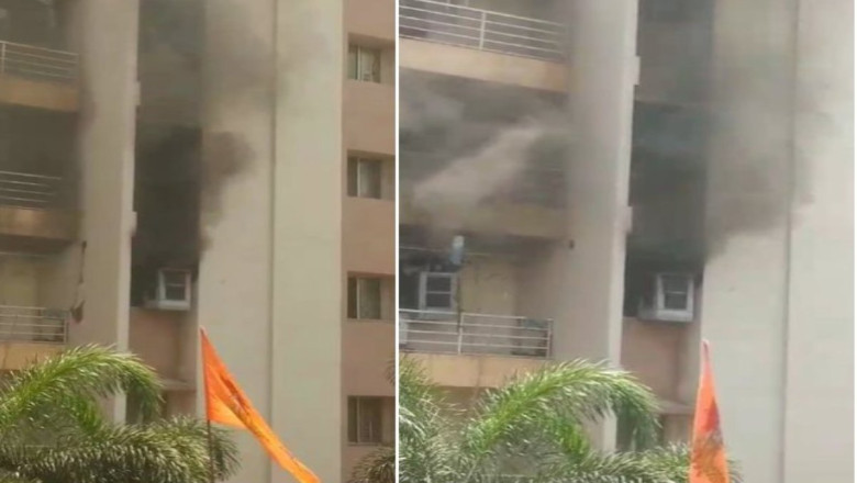 मौके पर पहुंची फायर ब्रिगेड की गाड़ियां,राजधानी के आशियाना अपार्टमेंट में लगी भीषण आग ...