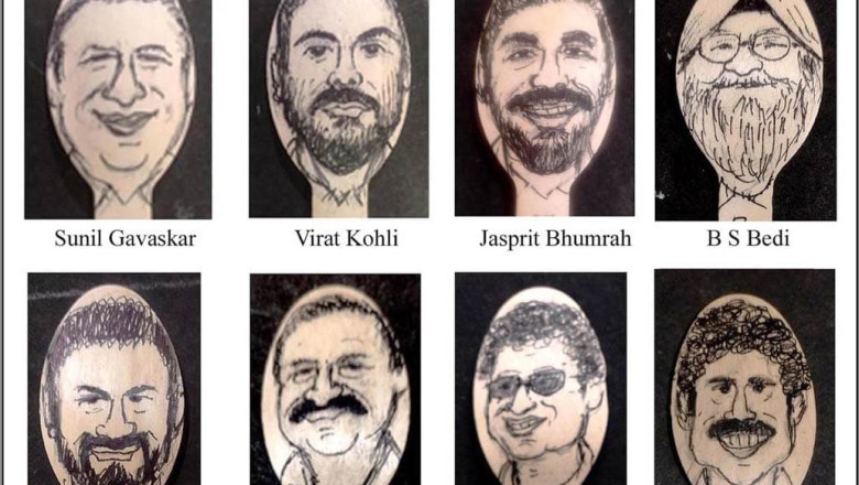 लकड़ी के चम्मच पर क्रिकेटरों के चेहरे उकेर विश्व रिकॉर्ड बनाया पांडुरंगा राव ने