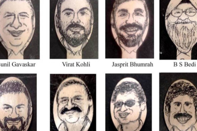लकड़ी के चम्मच पर क्रिकेटरों के चेहरे उकेर विश्व रिकॉर्ड बनाया पांडुरंगा राव ने