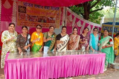 ओजस समाज सेवा समिति दुवारा बूद्ध पूर्णिमा के उपलक्ष्य में दही का छाँछ बनाकर व फल वितरण का सेवा कार्य किया गया
