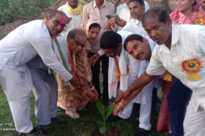 सांकरदाहरा विकास समिति का शपथ ग्रहण समारोह एवं  वृहद वृक्षारोपण