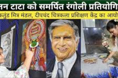 दीपचंद चित्रकला प्रशिक्षक केन्द्र छात्रों द्वारा बनाई गई साधु-सन्तों की रंगोली  रंगोली में इस बार उद्योगपति रतन टाटा  देखते रह गये दर्शक रंगोली...