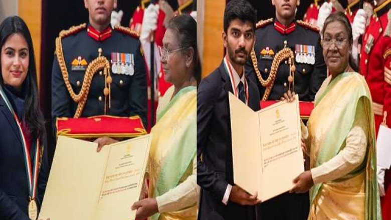 मनु भाकर और डी गुकेश सहित 4 खिलाड़ियों को मिला खेल रत्न अवॉर्ड...