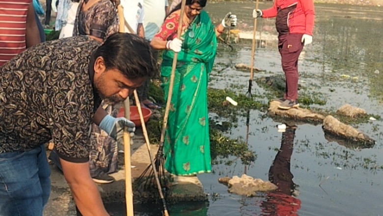 महापौर अलका बघामार और पार्षदों ने जनसहयोग से शुरू किया पोटिया तालाब सफाई अभियान...