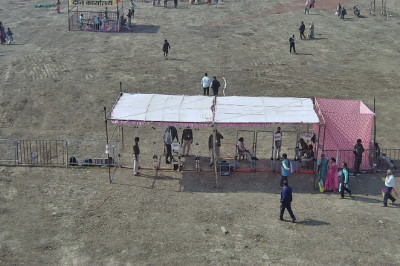 नगपुरा में आयोजित शिव पुराण कथा में पुलिस द्वारा सुरक्षा...