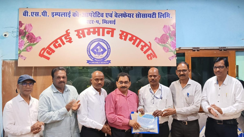 बीएसपी एम्पलाइज कोऑपरेटिव एंड वेलफेयर सोसाइटी सेक्टर-4 में फरवरी के रिटायर कर्मियों को दी गई भावभीनी विदाई