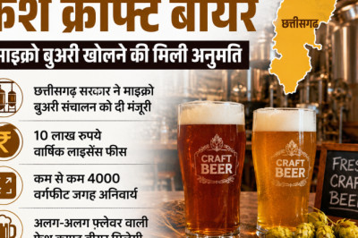 छत्तीसगढ़ में अब मिलेगी फ्रेश क्राफ्ट बीयर, माइक्रो ब्रुअरी खोलने की मिली अनुमति