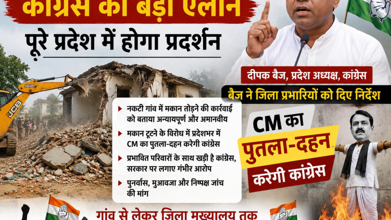 नकटी मकान तोड़ने के विरोध में कांग्रेस का बड़ा ऐलान, पूरे प्रदेश में होगा प्रदर्शन