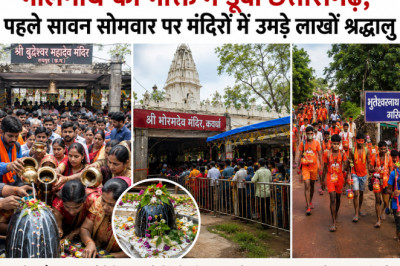 भोलेनाथ की भक्ति में डूबा छत्तीसगढ़, पहले सावन सोमवार पर मंदिरों में उमड़े लाखों श्रद्धालु...