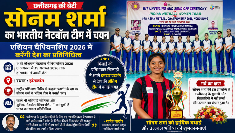 भिलाई की सोनम शर्मा का भारतीय नेटबॉल टीम में चयन, एशियन चैंपियनशिप 2026 में करेंगी देश का प्रतिनिधित्व...