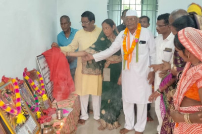 राजनांदगांव के केरेगांव में सर्व आदिवासी समाज के सामुदायिक भवन का भव्य लोकार्पण, विधायक भोलाराम साहू हुए शामिल