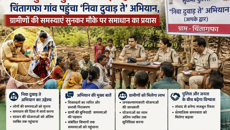 सुकमा पुलिस की नई पहल: चिंतागफा गांव पहुंचा ‘निवा दुवाड़ ते’ अभियान, ग्रामीणों की समस्याएं सुनकर मौके पर समाधान का प्रयास