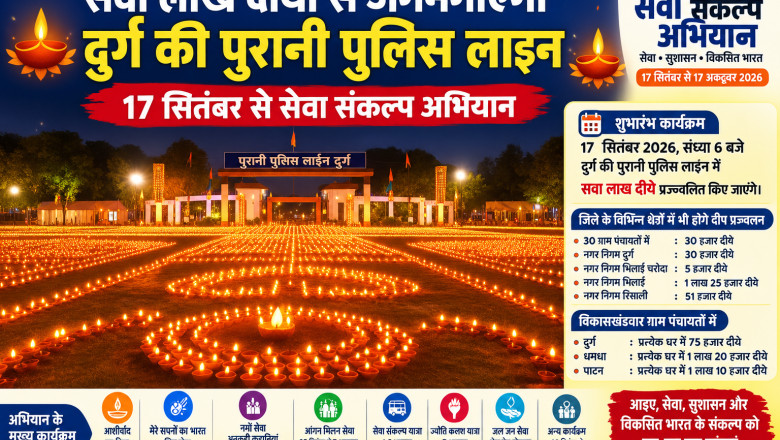 सवा लाख दीयों से जगमगाएगी दुर्ग की पुरानी पुलिस लाइन, 17 सितंबर से सेवा संकल्प अभियान