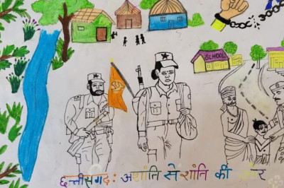 सेवा संकल्प अभियान: रायगढ़ के पुसौर ब्लॉक में बच्चों ने रंगों से उकेरा विकसित भारत का सपना...