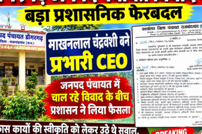 डोंगरगढ़ जनपद पंचायत विवाद में बड़ा प्रशासनिक फेरबदल, माखनलाल चंद्रवंशी बने प्रभारी CEO